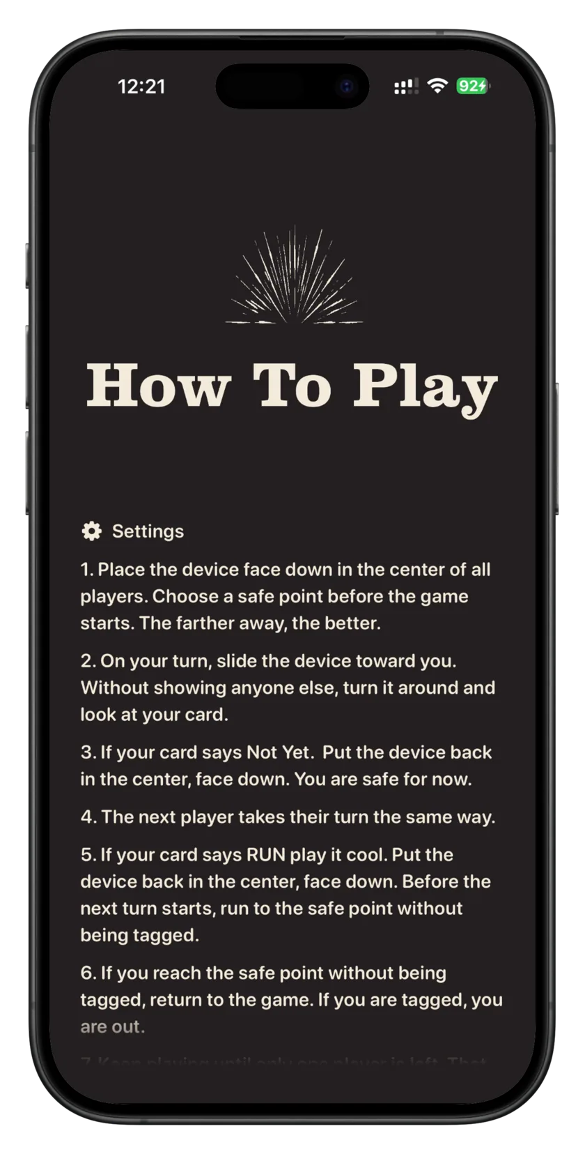 RUN app screen 2