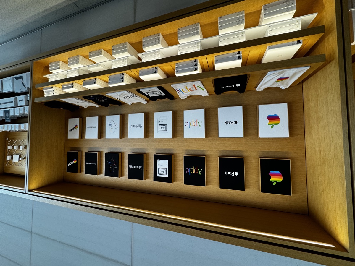 Apple product display inside an Apple Store