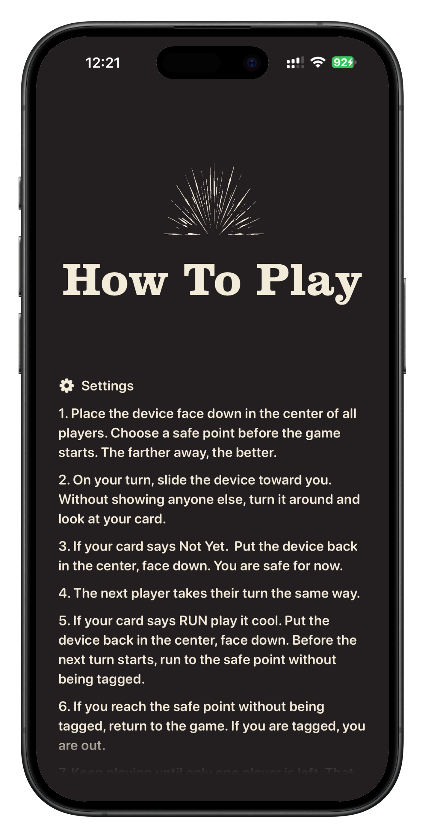RUN app screen 2