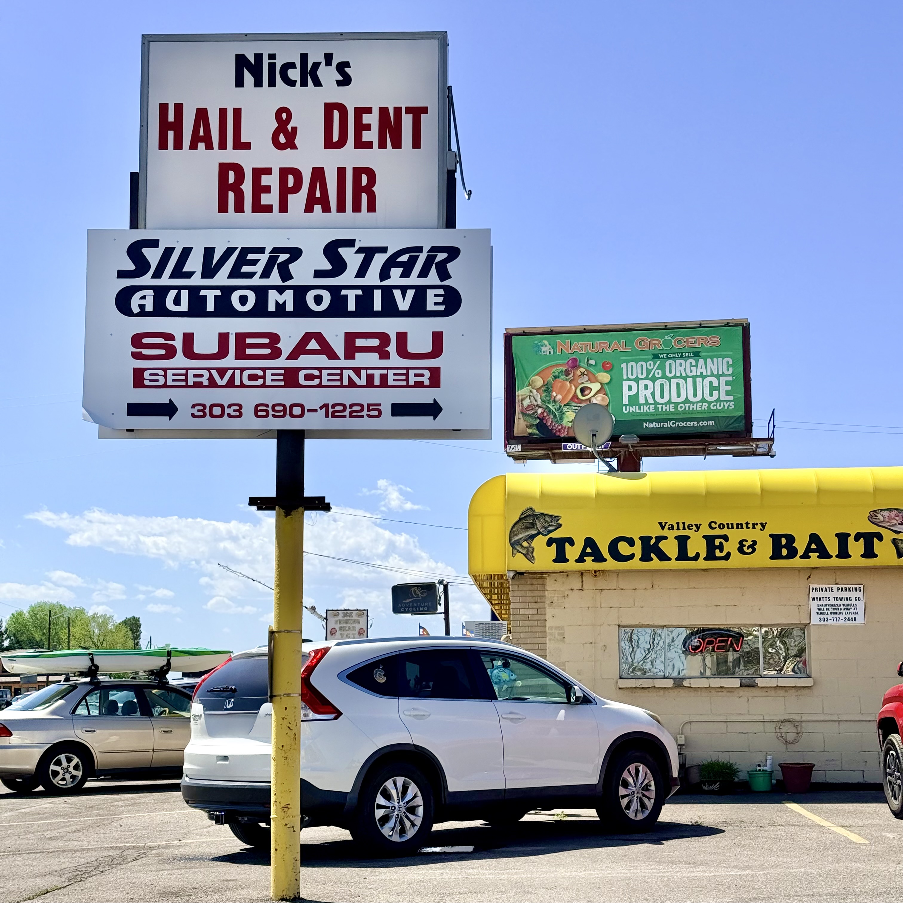 Silver Star Automotive sign near Parker Road and Quincy Avenue